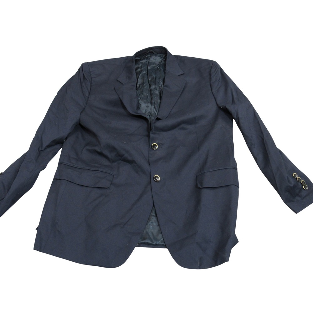 Balmain Paris Mens Navy Blue Super 120s‎ Wool Blend Blazer Jacket Size 54 Short